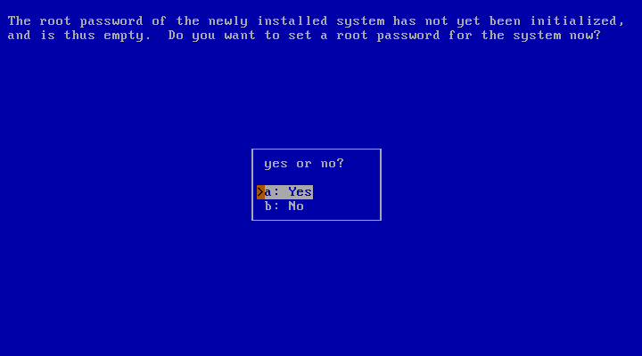 Set a root password?